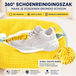 Schoenwaszak – 2 Stuks – Waszak voor Schoenen – Wasmachine & Droger – Voor Sneakers & Tennisschoenen – Herbruikbaar – Geel — thumbnail 3