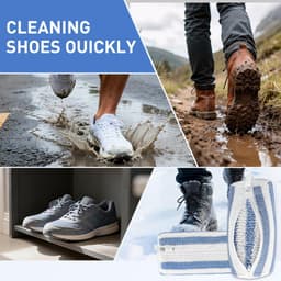 wasmachine, waszak, schoenen wasmachine, schoenwaszak, schoenen wasmachine zak met 360° reinigingspluisje, schoenenzak voor wasmachine en droger (blauw - wit - 2 stuks) — thumbnail 2