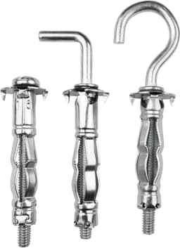 - C57426 - Set met 10 uitbreidingspluggen Ø10x37mm voor gipsplaat holle behuizing van metaal - met M5 schroef - bevestiging in gipsplaat - kleur zilver — thumbnail 2