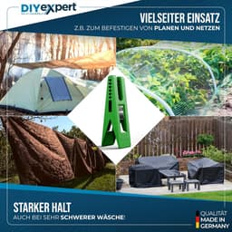 SnelShoppen - 24 x Kledingknijpers Storm 70 x 20 mm, Multifunctionele Klemmen - Sterke Grip, Made in Germany, Groen, Voor Was, Koken, Tuin en Creatief — thumbnail 2