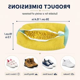 Waszak voor Schoenen met Verborgen Rits, Duurzaam Polyester, Ideaal voor Sneakers en Sportschoenen, Set van 2, Geel, Bescherming en Wasgemak — thumbnail 5