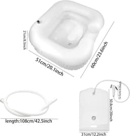 SnelShoppen - Opblaasbare Haarwasbak, Draagbare Haarbak met Kussen, Afvoerslang, Perfect voor Thuis, Camping, Reizen, Haarverzorging en Schoonheid, Ge — thumbnail 5