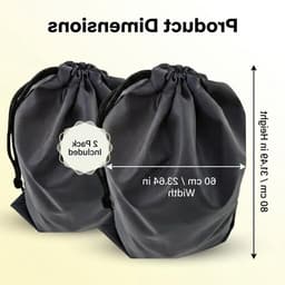 Grote Zwarte Waszak van Stevig Nylon met Trekkoord Sluiting voor Wasgoed, Herbruikbaar en Veelzijdig Gebruik, Ideaal voor Thuis en Reizen — thumbnail 4