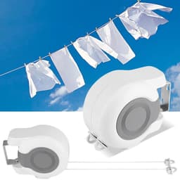 Dailygoods- Waslijn Uittrekbaar - Wanddroogrek - Uittrekbare Waslijn Buiten - Dubbele Waslijn - 26 Meter Droogoppervlak - Ruimtebesparend Design - Waslijnhouder — thumbnail 2