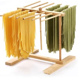 Dailygoods- Pasta Droger Vouwbaar - Houten Droogrek - 12 Stangen - Compact Design - Ideaal voor Verse Pasta - Hoogwaardige Bamboe - Pasta Rek — thumbnail 1