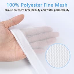 Dailygoods - OTraki Wasnet voor wasmachine, 40 x 50 cm, 2 stuks, grote waszak, met trekkoord, herbruikbare fijnmazige waszakken voor college, slaapzaal en woning (wit) — thumbnail 2