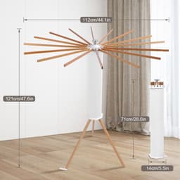 Dailygoods- Droogrek Opvouwbaar - Kledingrek met 16 Staven - Max. Capaciteit 40 Kg - Flexibele Ruimte 121 x 112 cm - Handige Opslag - Compact 70 x 18 x 16 cm — thumbnail 3