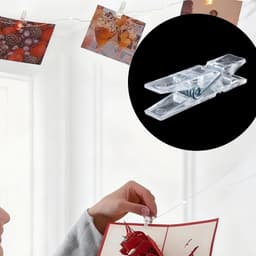 Dailygoods - 50 stuks veerklemmen, transparante wasknijpers, transparante plastic klemmen, miniklemmen voor foto's, kerstverlichting, hangend — thumbnail 4