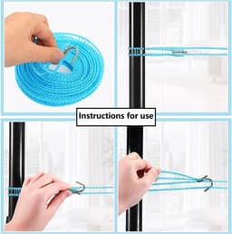 Kledinglijn 5 m - elastisch nylon - winddicht - ideaal voor camping - ShopVlot — thumbnail 4