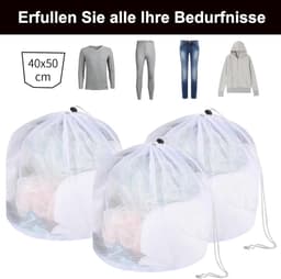 Wasnetjes met ritssluiting - Wit - 40 x 50 cm - Polyester waszakken - Voor bescherming van kleding in de wasmachine — thumbnail 4