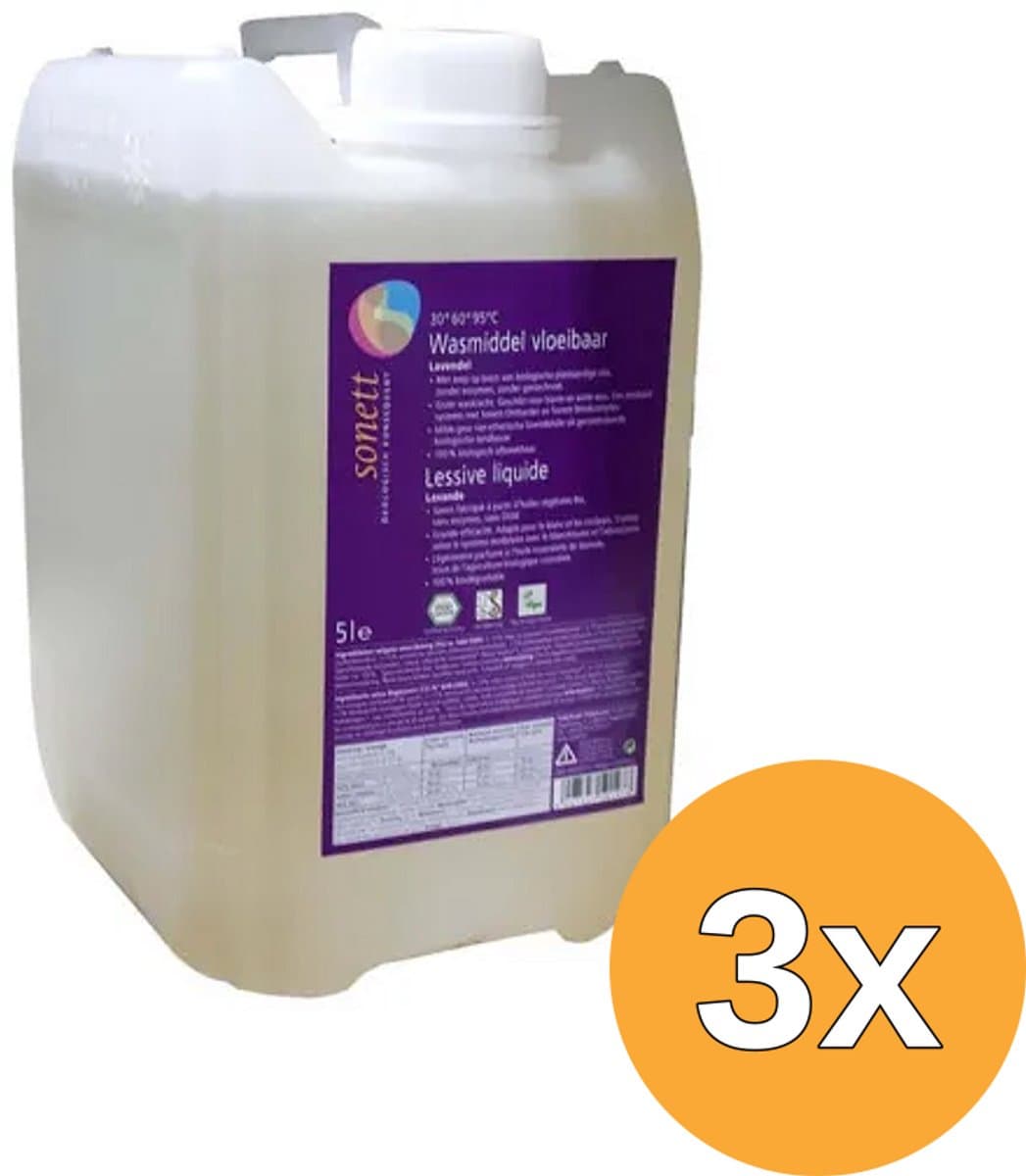 3x Sonett Wasmiddel Vloeibaar Lavendel (5000 ml) — afbeelding 1