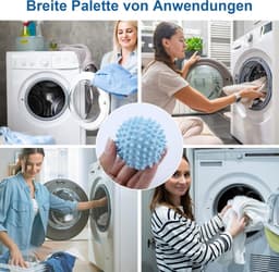 7 stuks drogerballen, wasballen voor donsjacks, wasbal voor wasmachine, herbruikbare drogerbal, drogerbal voor thuiskleding, reiniging, blauw — thumbnail 3