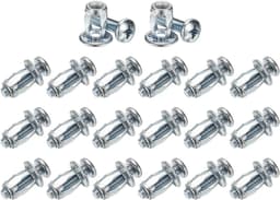METERXITY 20-pack M6 x 20 holle deurankerset, bloemblaadjesmoeren uitbreidingsschroef krikmoer voor holle wand/aluminium bekleding/stalen buizen/ijzeren platen/kunststof panelen [zilverkleur] — thumbnail 1
