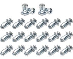 METERXITY 20-pack M6 x 20 holle deurankerset, bloemblaadjesmoeren uitbreidingsschroef krikmoer voor holle wand/aluminium bekleding/stalen buizen/ijzeren platen/kunststof panelen [zilverkleur]