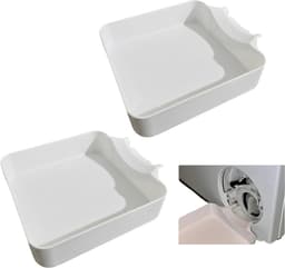 2-stuks Afvoerbak voor wasmachine - Wateropvangbak voor wasmachine - Afvoergoot voor wasmachine - Wateropvangbak voor wasmachine - 17,5*16,5*4,5 cm - Geschikt voor wasmachines, vaatwassers, campers, enz. - Wit — thumbnail 1