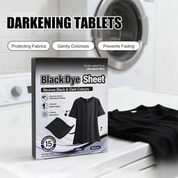 Zwarte Kledingverf Vellen - Textielverf Wasmachine - Kleding Opfrissen - Niet-vervagende Afwerking - 15 stuks - Zwart — thumbnail 3