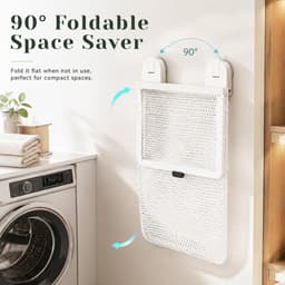 Wasmand om op te hangen, wasmand, zelfklevend, zonder boren, wandophanging met afneembare netzak, opvouwbare wasmand voor badkamer, kleine ruimtes — thumbnail 3