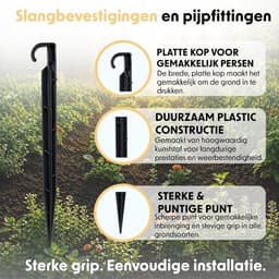 SnelShoppen - Pack van 100 Grondankers voor Drupbuizen 16 - 20 mm, Slangbevestiging en Pijpbevestiging, Slanghouder voor Drupirrigatie, Grondpalen voo — thumbnail 4