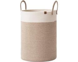 Gevlochten mand, opbergmanden van katoenen touw, grote katoenen mand, wasmand voor deken, kinderspeelgoed, mand L, wasmand voor kinderkamer.