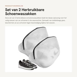 Dailygoods- Wasmachineschoenwaszakken - Herbruikbare Wasnetten - Dubbellaags Gaas - Universele Maat 24x24x40 cm - Bescherming voor Schoenen - Robuust Polyestermateriaal - Waszak — thumbnail 4