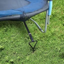 Grondankerset voor trampoline - Bodemverankering verzinkt en roestvrij - Tuin schommels camping - 4 stuks met riemen — thumbnail 2