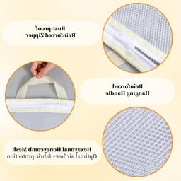 Grote Mesh Waszakken voor Wasmachine - 2 Stuks Delicate Lingerie Waszakken 45x45cm, Duurzaam en Zacht met Rits Sluiting voor Bescherming van Kleding — thumbnail 4