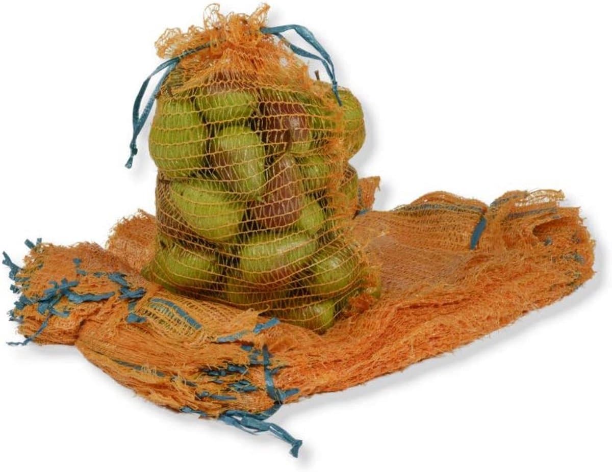 Aardappelzakken Raschelzakken - Groentezakken Fruitzakken - Opslag Producten - Extreem Scheurvast - 100 stuks 25 kg - Goudgeel — afbeelding 1