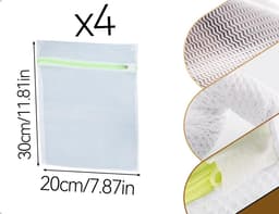 Dailygoods- Waszakken Herbruikbaar - Set van 4 - Polyester Mesh - Antikreuk - Lichtgewicht - Ideaal voor Reis en Activiteiten - Wasnet — thumbnail 2