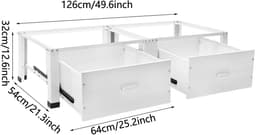 Golaro Wasmachine verhoger - Droger verhoger - Wasmachine kast met verhoger - Wasmachine kast - Wasmachine ombouw - Met 2 laden — thumbnail 3