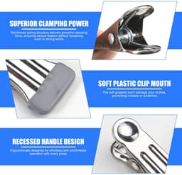 Dailygoods - 30 Stuks Roestvrij Stalen Wasknijpers - Multifunctioneel en Antislip — thumbnail 2