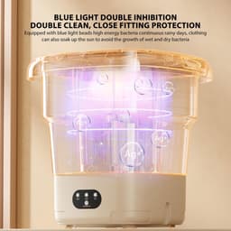 Dailygoods- Wasmachine Opvouwbaar 9L - Draagbare Mini-wasmachine - Hoogwaardige ABS/Siliconen - Geschikt voor Appartementen/Slaapzalen - Lichtgewicht en Compact - Miniwasmachine — thumbnail 4