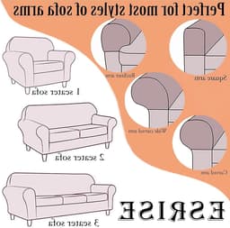 Armleuninghoezen voor Stoelen - 4 Stuks, Rekbare en Antislip Bescherming voor Meubels, Inclusief Waszak (Blauw) — thumbnail 2