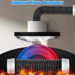 Ulisem - Droogafvoerslang - 10cm aluminium - 6 lagen folie - Inclusief rubberen ringen en 2 klemmen - Buigzaam en brandvertragend - Geschikt voor smalle ruimtes en wasruimte - Universele pasvorm - 2.5m/8ft — thumbnail 5