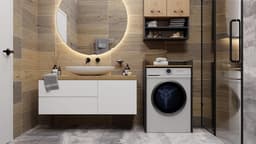 Wasmachinekast met Ruime Planken voor Boven de Wasmachine | Modern Design — thumbnail 5