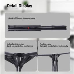 Dailygoods- Wasdroger Opvouwbaar - Hoog Inklapbaar - Droogrek met 6 Vleugels - Kledingrek voor Binnen/Buiten - Ruimtebesparend - Stabiele Droogstandaard — thumbnail 3