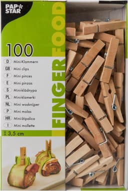 Mini Wasknijpers - Kleine Knijpers Hout - Decoratie en Knutselen - Natuurlijk Hout Materiaal - 35 cm - Natuurlijk — thumbnail 2