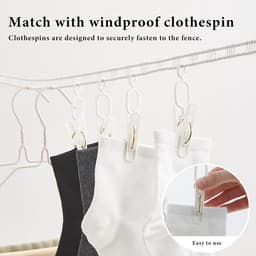 Winddichte Waslijn - Reis Droogrek - Buiten Kleding Drogen - Anti-Slip Ontwerp - 500 cm Lengte - Grijs — thumbnail 3