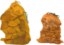 Mesh Log Zakken - Aanmaakzakken Groentetassen - Hout Opslag - Sterk Geweven Materiaal - 500 Stuks - Oranje — thumbnail 4