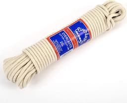 Katoenen Katrol Lijn - Waslijn Touw - Kleding Drogen - Synthetische Kern - 5.5mm x 100M - Natuurlijk — thumbnail 3