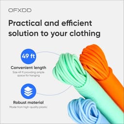 Waslijn Outdoor - Vervangend Koord - Kleding Drogen - Vezelversterkt Plastic - 60ft - Wit — thumbnail 5
