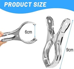8pcs Grote Roestvrijstalen Kledingclips - Sterke Klemmen voor Strandlakens - Wasgoed - Beddengoed - Dikke Kleding - Duurzame Waslijnclips — thumbnail 5