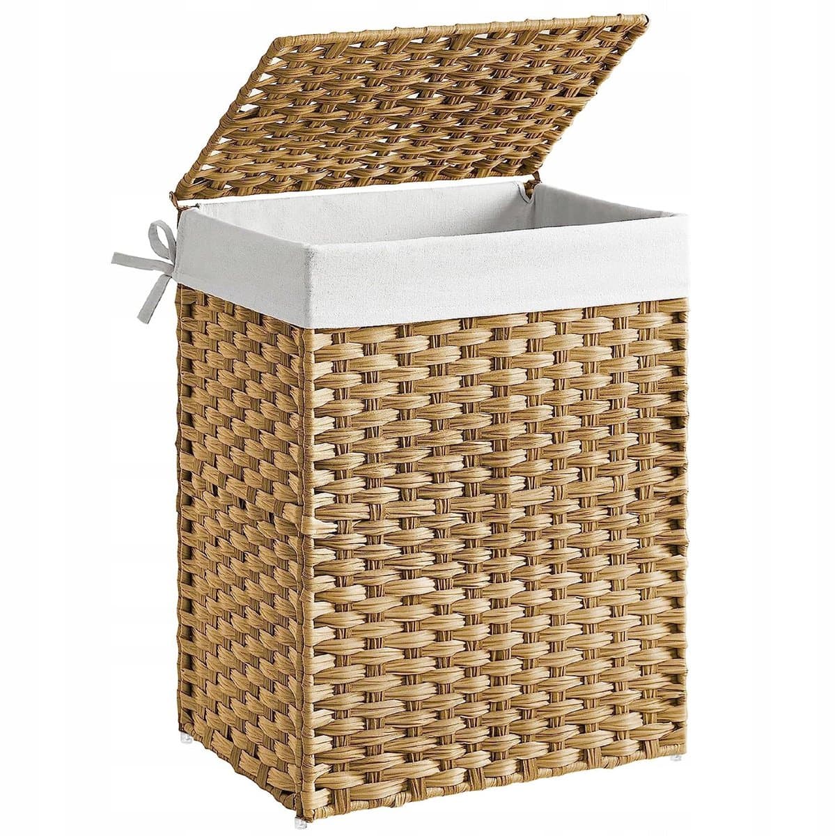 Songmics - Wasmand - Handgeweven Rattan - 90L - Organizer met Deksel — afbeelding 1