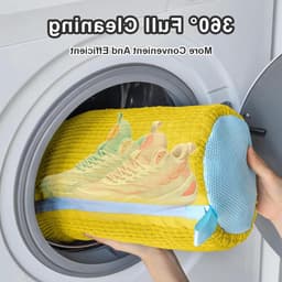 Waszakken voor schoenen - Set van 2 herbruikbare waszakken met rits voor efficiënt reinigen en bescherming van schoenen, grijs — thumbnail 2