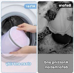 Set van 2 wasnetten voor lingerie, ronde waszakken met rits, ideaal voor bh's, sokken en ondergoed — thumbnail 5