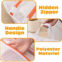 ZEYNOMAX- Waszak - Set van 3 - Polyester - Antislip - Waszakken voor wasgoed - Bescherming voor kleding - Afmetingen: 30x30/40x40/50x50 cm - Wasnet — thumbnail 2