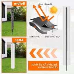 Waterdichte hoes voor draaiende waslijn van 420D stevig oxford stof, met rits en trekkoord voor buitengebruik, ideaal voor tuin en wasgoed bescherming — thumbnail 2