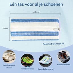 GELLDG 2 Stuks Waszakken - Schoenenwaszak met Rits - 39x19cm - Luie Mensen Hulpje, Vervormingsbestendig en Met Sluiting - Geschikt voor Sneakers en Sport Schoenen in de Wasmachine - Stoffen Wassen Zakken Set — thumbnail 2
