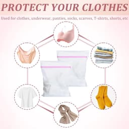 NTHProducts - Waszakken - 30 x 40 cm - Ideaal voor kwetsbare stoffen - Set van 2 - Verstevigd met verborgen rits - Voor kleding - Wasnet — thumbnail 5