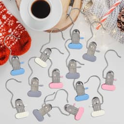 RVS Kledingknijpers Set van 24 - Antislip Kledinghanger Clips voor Handdoeken, Sokken en Broeken met 360° Rotatie Functie — thumbnail 5