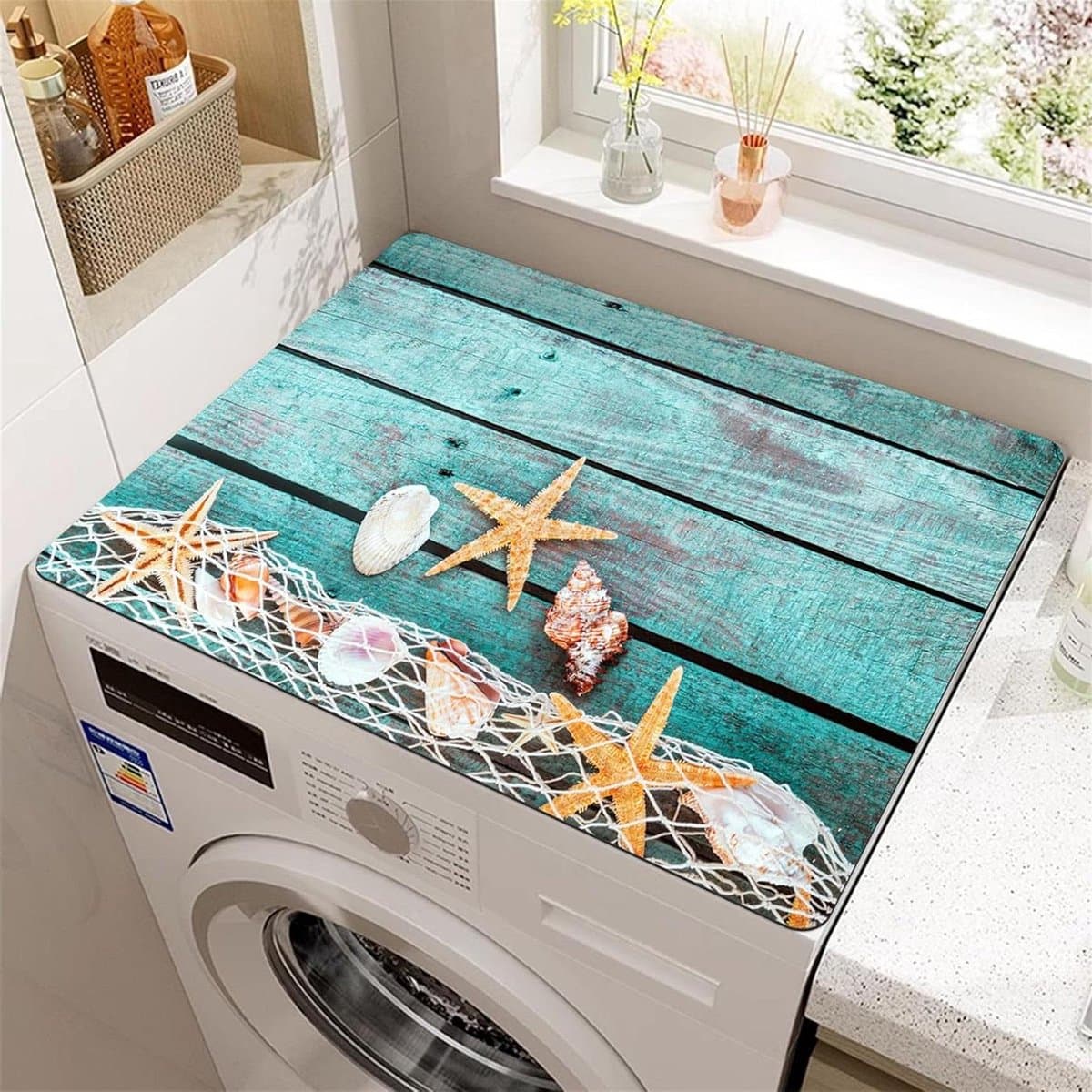 Wasmachine Droger Topmat - Apparaat Beschermhoes - Apparaten Beschermen - Snel Absorberend Sneldrogend - 40 x 60 cm - Houten Plank — afbeelding 1